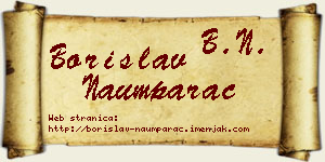 Borislav Naumparac vizit kartica